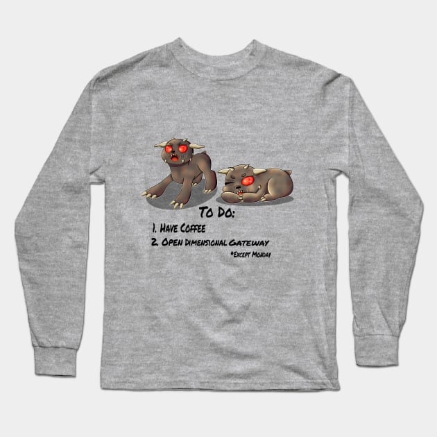 Tiny Terrors To Dos - Light Colors Long Sleeve T-Shirt by CallistoCreates